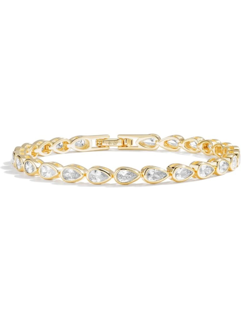 Elegant 14K Gold Tennis Bracelet with Bezel CZ for Women - Stunning Jewelry Gift